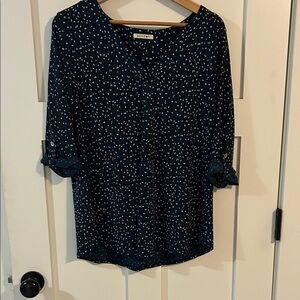 Beacon Navy and White Speckled Blouse